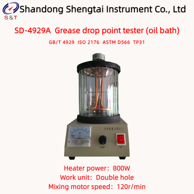 2 Holes Grease Drop Point Tester Heating 800W Oil Bath Speed 120r/Min ASTM D566