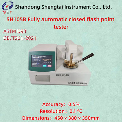 Testatore del punto di infiammazione chiuso completamente automatico ASTM D93 Temperatura della stanza del trasformatore       370 °C