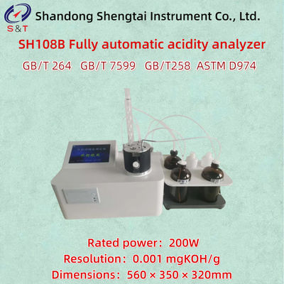 Analizzatore di acidità completamente automatico per olio di trasformatori ASTM D974 Gamma 0.001~2.0 MgKOH/G