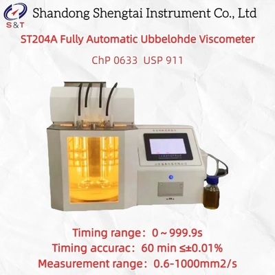 ST204A Viscometro cinematico Ubbelohde completamente automatico USP 911 conforme alla farmacopea cinese 2025 5-100 °C