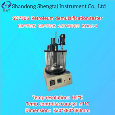 Tester per la demulsificazione del petrolio RT - 100℃ Display digitale 1500±15 giri/min ASTM D1401