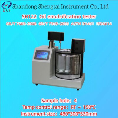 Tester di emulsione olio a 4 fori RT ～ 150℃ Temporizzazione 0 ～ 99min Sensore PT100 ASTM D1401