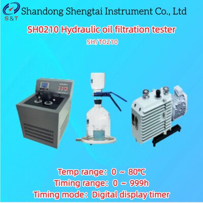 Testatore idraulico di filtrazione dell'olio a 0 ¢ 80°C Timing 0 ¢ 999h PT100 Sensore SH/T 0210