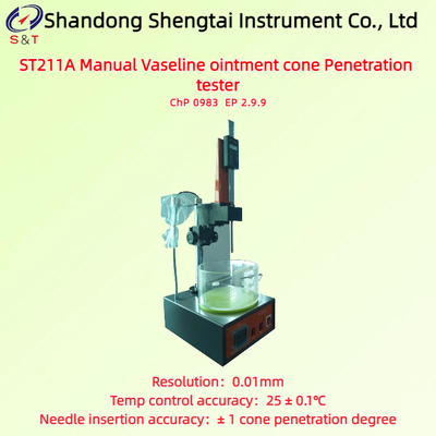 Analizzatore manuale di penetrazione per unguento di vaselina Mearsure 0 - 70mm Controllo temperatura 25 ± 0,1℃ EP 2.9.9