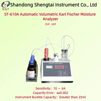Analizzatore automatico volumetrico Karl Fischer per umidità Test 30ppm ～ 100% Sensibilità 10 ～ 6A Conforme ChP 2025